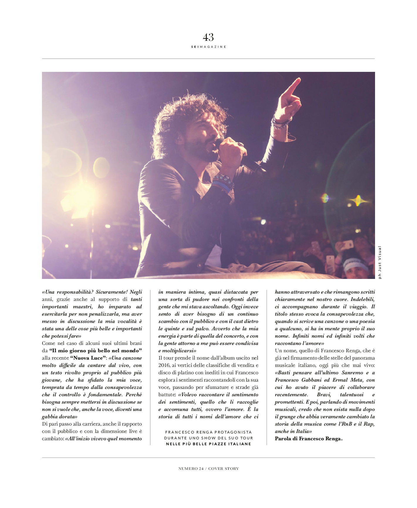 intervista a Francesco Renga sei magazine cover story scriverò il tuo nome tour ilaria rebecchi